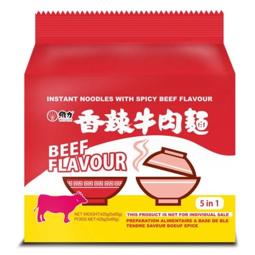 Wei-Lih Instant Noodle with Spicy Beef Flavour 425g (5pcs) (香辣牛肉麵）